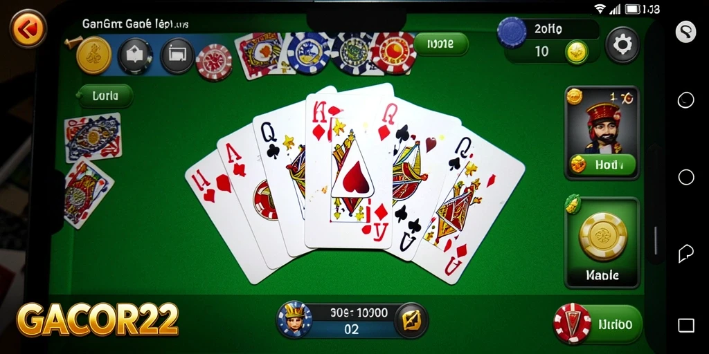 Tampilan seru dari gameplay GACOR22 yang penuh strategi Gaple.