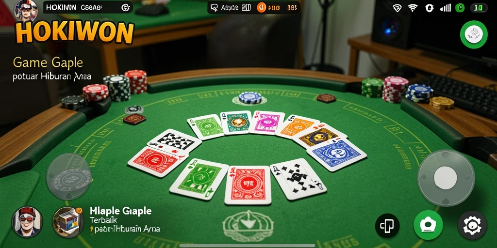 Screenshot gameplay HOKIWON yang menunjukkan serunya bermain Gaple.