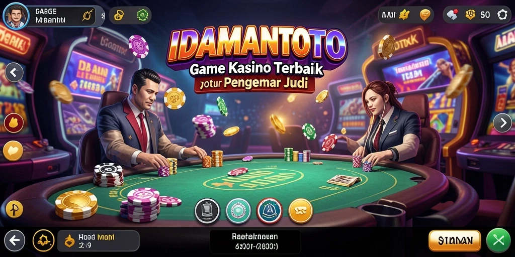 Tampilan gameplay menarik dari IDAMANTOTO dengan berbagai permainan kasino.