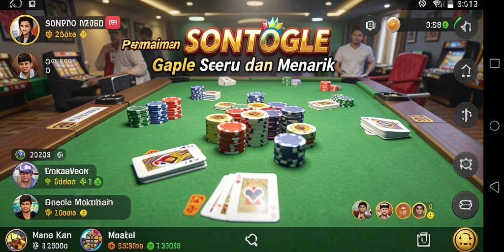 Tampilan gameplay seru dalam permainan Gaple SONTOGEL.