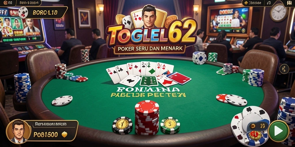 Tampilan gameplay menarik dari TOGEL62 yang menunjukkan aksi Poker seru.