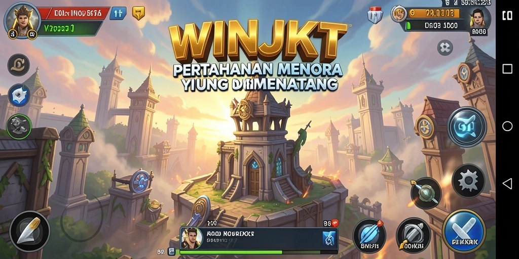 Screenshot gameplay WINJKT yang mendebarkan dalam aksi Tower Defense.